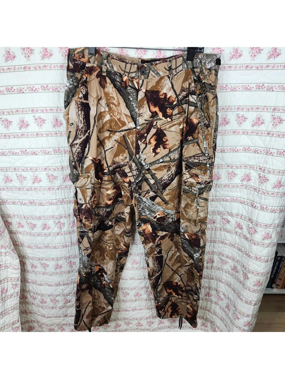 Outfitters Ridge Camo Cargo Pants Mens L 36/38 Adjustable Waist Drawstring
